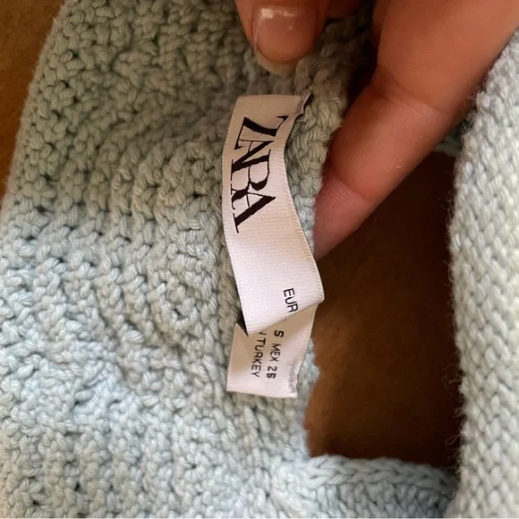 Zara Soft Blue Knit Top - Picture 2 of 4